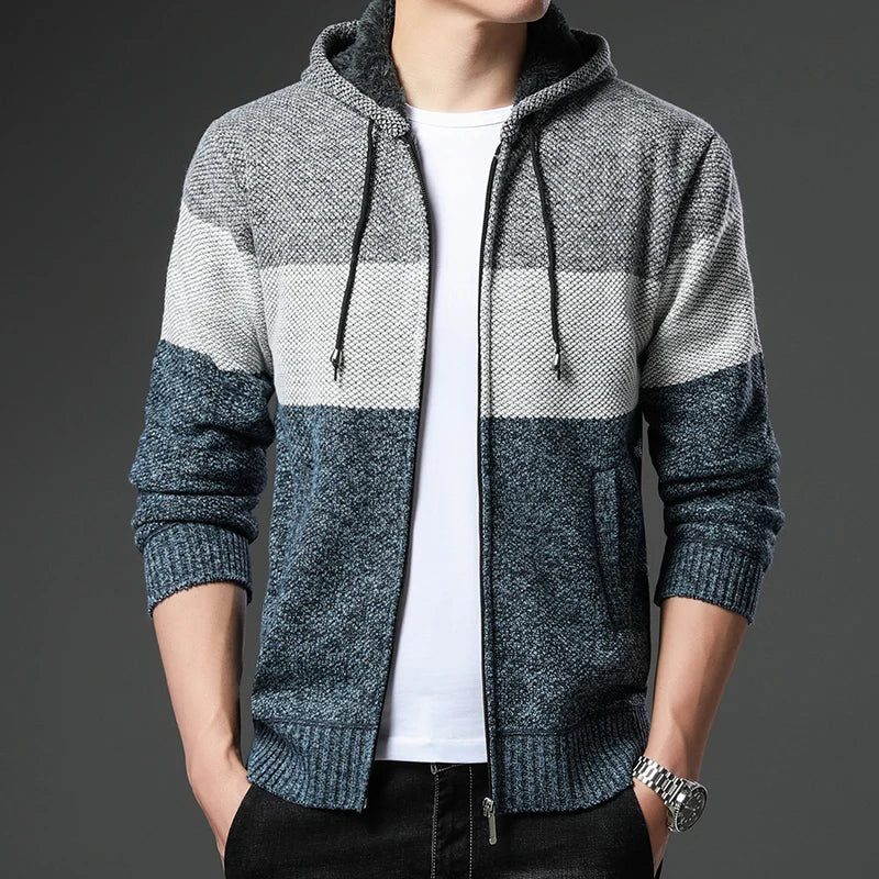 PeakFrost Men’s Cardigan Hoodie